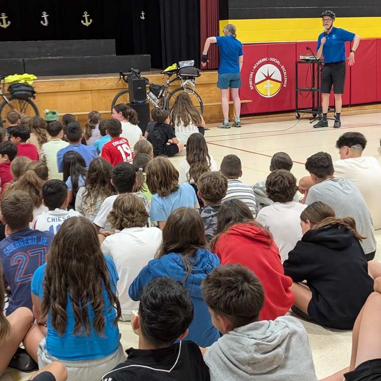Bike the School Week Safety seminar stop sign